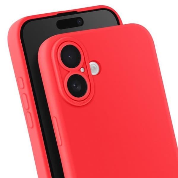 Siliconfodral för iPhone 16 Slät Skyddad Kamerablock Röd Röd