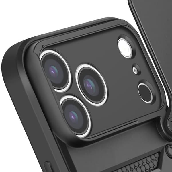 Cover til iPhone 17 Pro - AVIZAR - Stødabsorberende - Støtte ring - Skydedæksel til kamera - Sort Svart