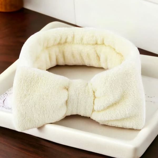Bandeau Spa - AVIZAR - Blød Hvid Krème - Antiskrid - Vaskbar - Til Kvinder Vit