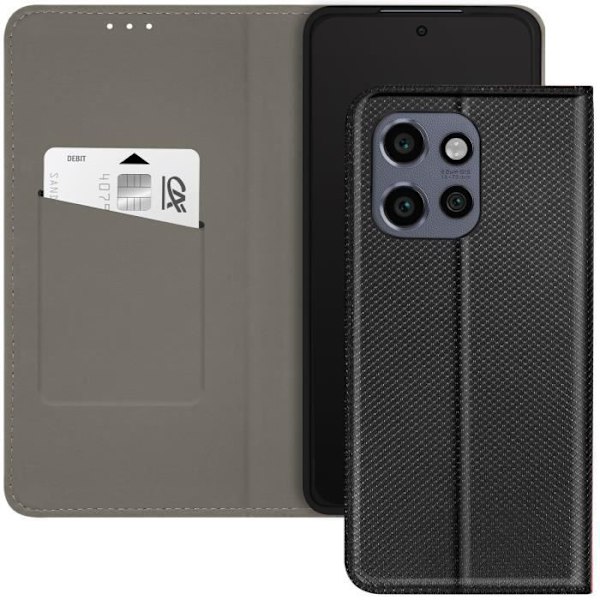 Fodral för Motorola Edge 50 Neo Klaffkort och Videostöd Svart Svart