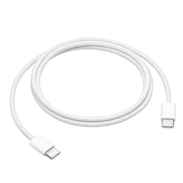 USB-C kabel - AVIZAR - Model 60W - Længde 1m - Vævet nylon - Hurtig opladning Vit
