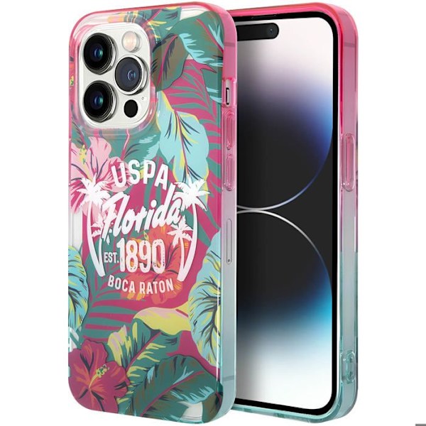 Coque til iPhone 14 Pro, U.S Polo, Antichoc - Multicolor