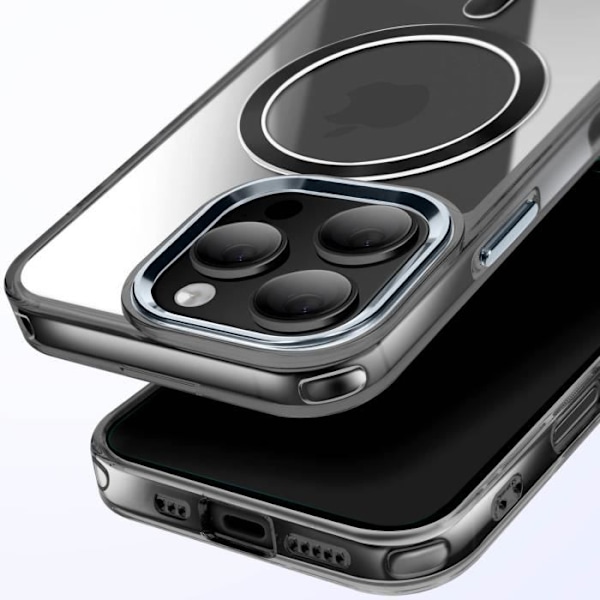 Coque MagSafe för iPhone 16 Pro Bakre Kristallfärg Svart Svart