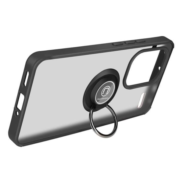 AVIZAR kova kotelo Xiaomi Redmi Note 13 Pro Plus -puhelimelle metallirenkaan tukitoiminnolla musta Svart