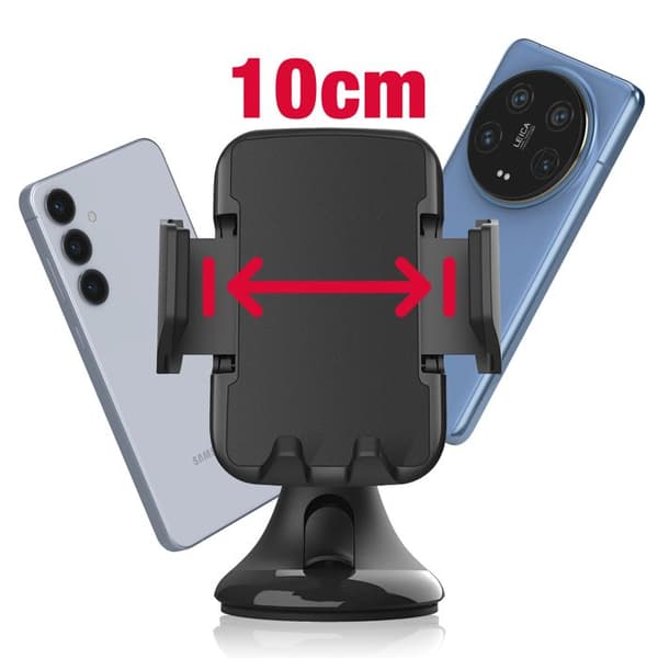 Bilstøtte - MAXLIFE - Universal - Sugekopmontering - 360° Rotation - Sort Svart