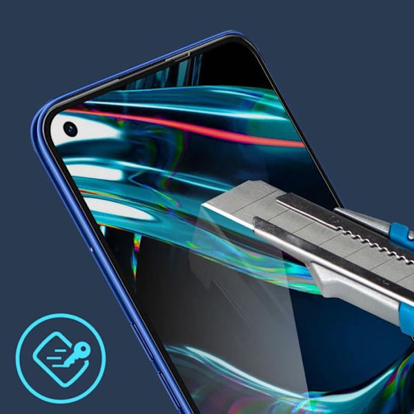 Elokuvansuojus - Realme - 7 Pro - 9H Karkaistu Lasi - Anti-jäljet - Ultra-ohut Svart