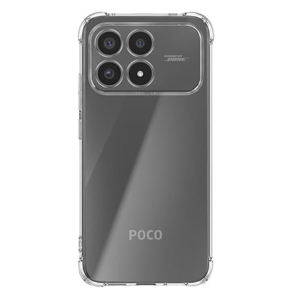 Siliconfodral för Poco F8 Pro med Förstärkta Hörn Transparent Vit