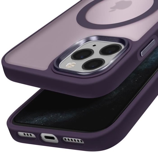 MagSafe-kuori iPhone 11 Pro Max - Mattapintainen, Violetin Raitainen Lila