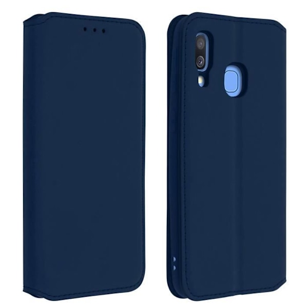 Housse til Samsung Galaxy A40 - AVIZAR - Folio Wallet Cover - Øko-læder - Natsort - Støttefunktion Midnattsblå