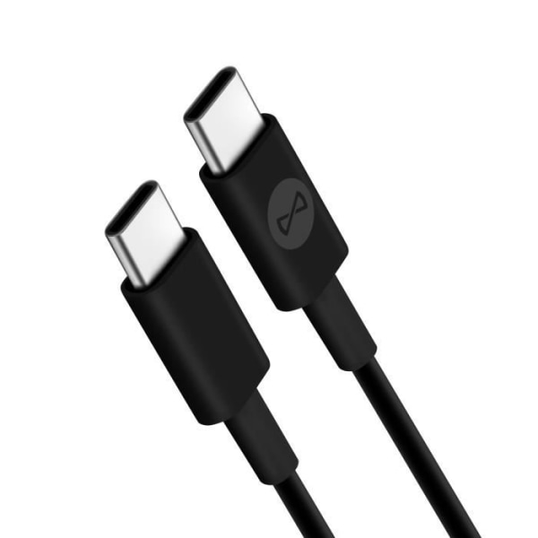 USB-C til USB-C Strømforsyningskabel 60W Opladningssynkronisering Forever sort Sort
