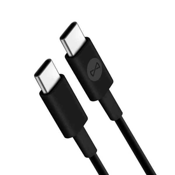 USB-C till USB-C Strömförsörjningskabel 60W Charging Sync Forever Black Black
