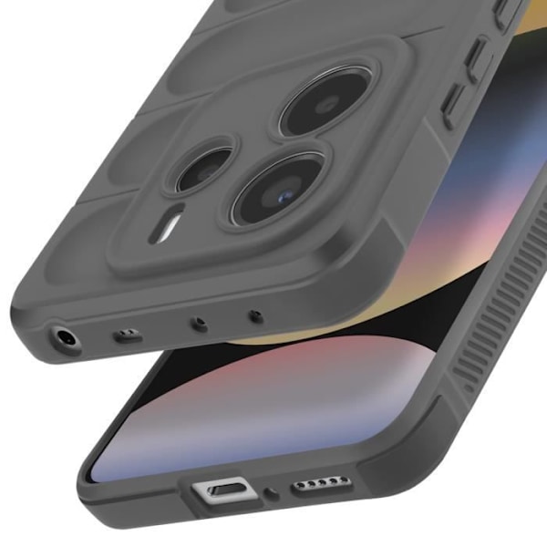 Skyddande fodral för Xiaomi Redmi Note 14 5G Stöttålig Silikon Texturerat mönster 3D Silver Grå