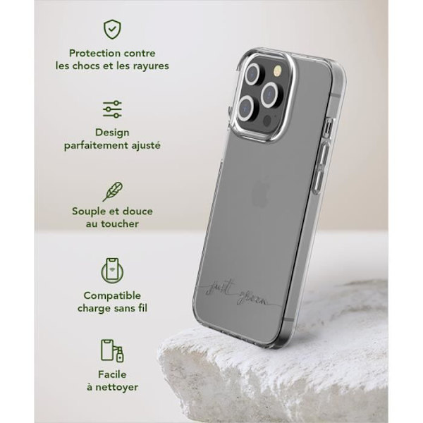 Coque - Just Green - iPhone 13 Pro - Kierrätettävä - Läpinäkyvä - Pehmeä Transparent