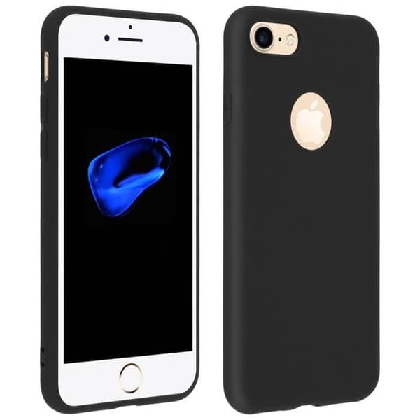 Coque - Forcell - iPhone 7, iPhone 8 - Silikone Gel - Fleksibel - Sort Sort