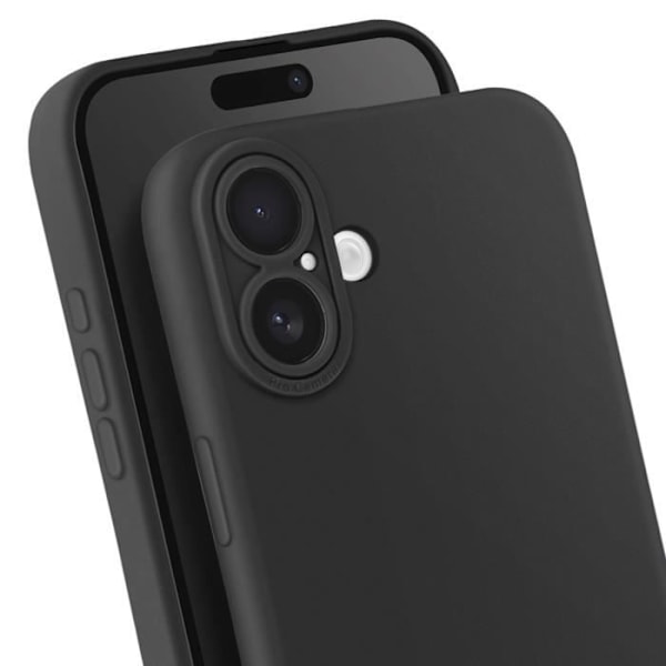 Skyddsfodral för iPhone 16 Plus Silikon Slät Kamera Blockerad Svart Svart