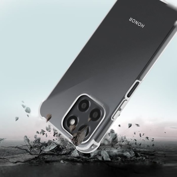 AVIZAR Beskyttelsesetui til Honor X8 5G - Blød Gel Silikone - Forstærkede hjørner - Gennemsigtig Transparent