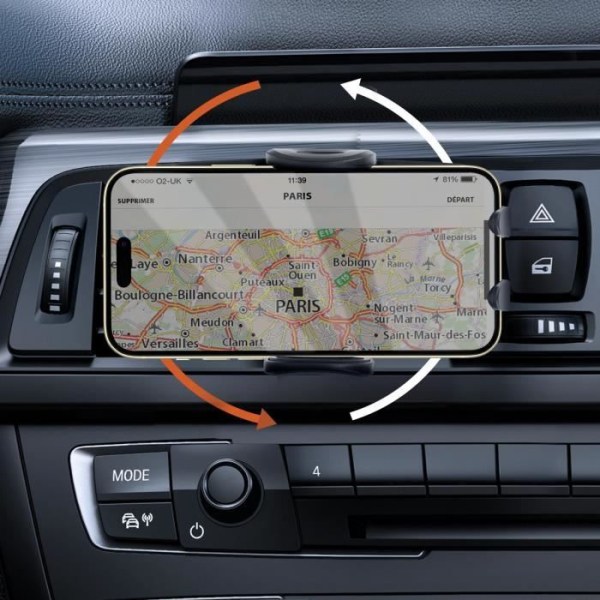 Universal bilholder til smartphone, LinQ - Sort Svart