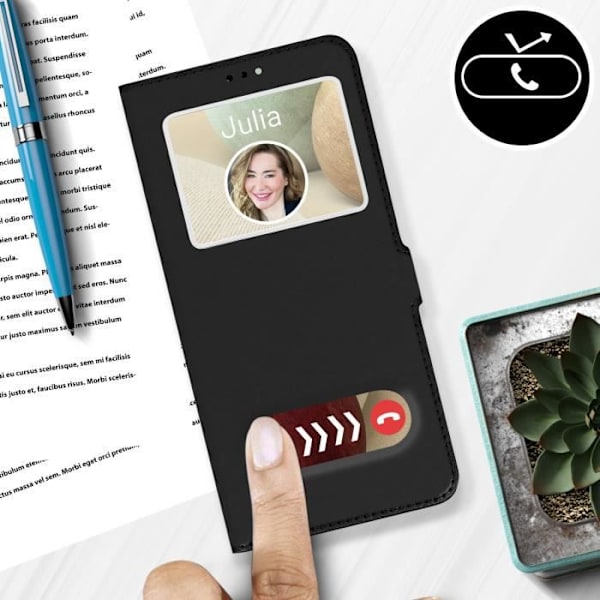 Cover til Samsung Galaxy A12 - AVIZAR - Dobbelt vindue Video støtte - Sort svart