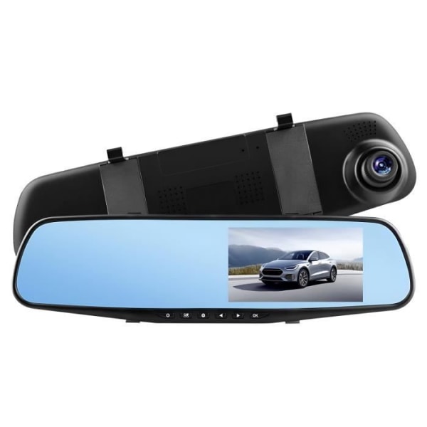 Dashcam Bil Backspegel DVR-01 G-Sensor 5'' TFT-skärm Svart Svart