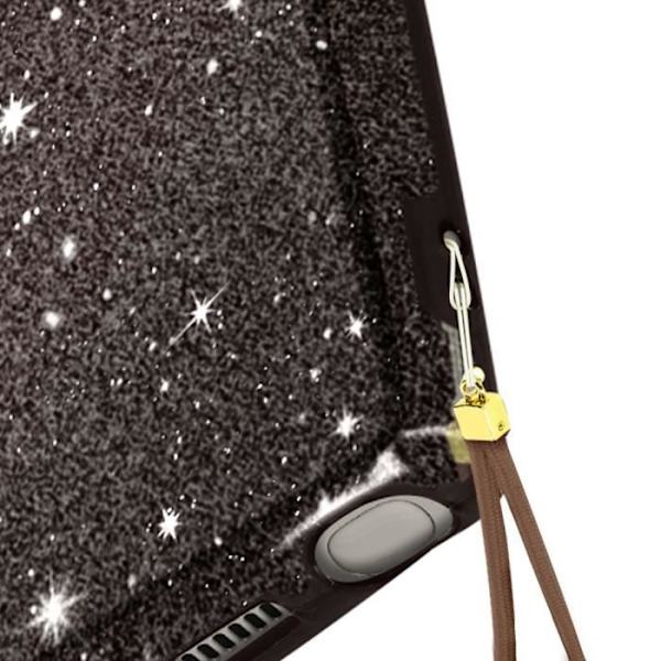 Glitter kotelo Samsung Galaxy S23 Ultra Semi-riid Spark Case mustalle