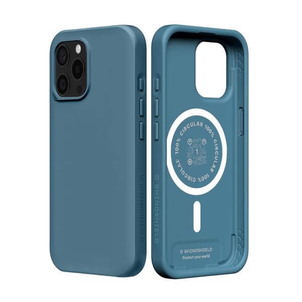 MagSafe-cover til iPhone 15 Pro Max, blød, stødabsorberende, SolidX-serie, Rhinoshield, blå Blå