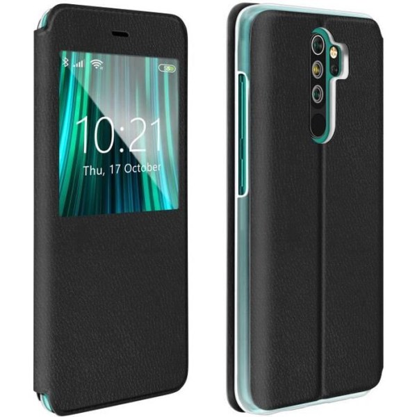 Cover - AVIZAR - Xiaomi Redmi Note 8 Pro - Fuld beskyttelse - Displayvindue - Sort Svart
