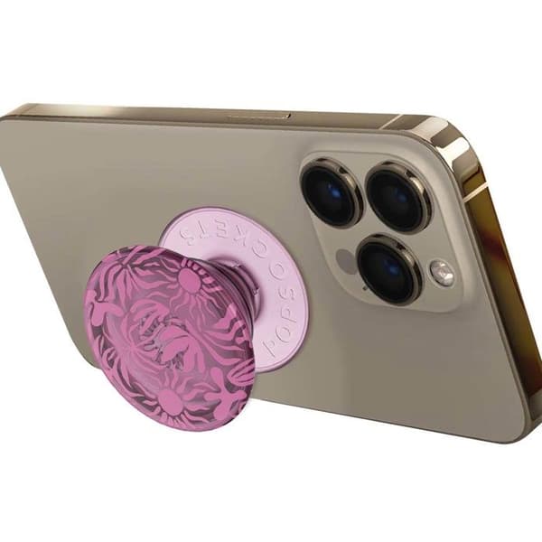 Support Smartphone PopGrip Klæbende med Stand og Selfie PopSockets Rosa Ros