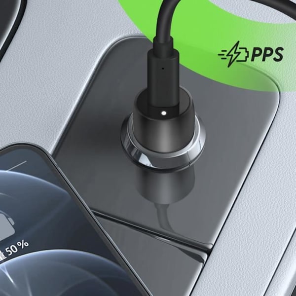 Belkin Svart USB C Power Delivery 30W Cigarette Lighter Laddare Certifierad av USB-IF Svart