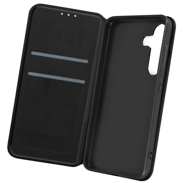 Semi-hårdt etui til Samsung Galaxy S24 Plus - AVIZAR - Kortholder og magnetisk videostativ Svart