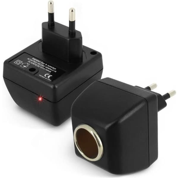 Latausadapteri - AVIZAR - 220V:sta 12V:iin - USB - Musta