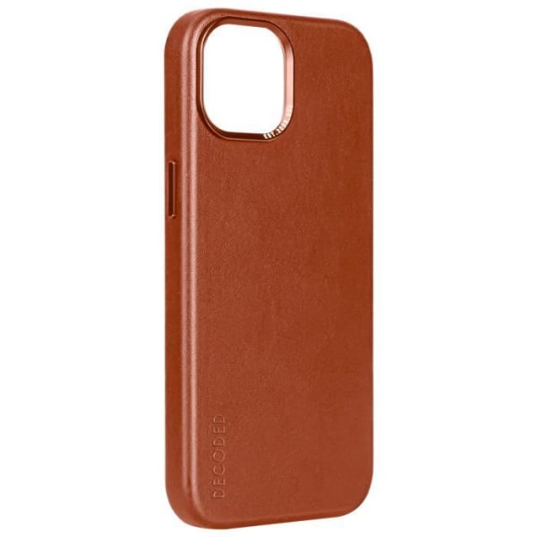 Coque - Avkodad - iPhone 15 Plus - Full Grain Läder - Fallskydd 1.2m - Kompatibel med MagSafe Mörkbrun