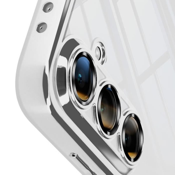 Coque - AVIZAR - Samsung Galaxy S24 FE - Silikon - Anti-Fukt - Transparent med färgad ram Grå