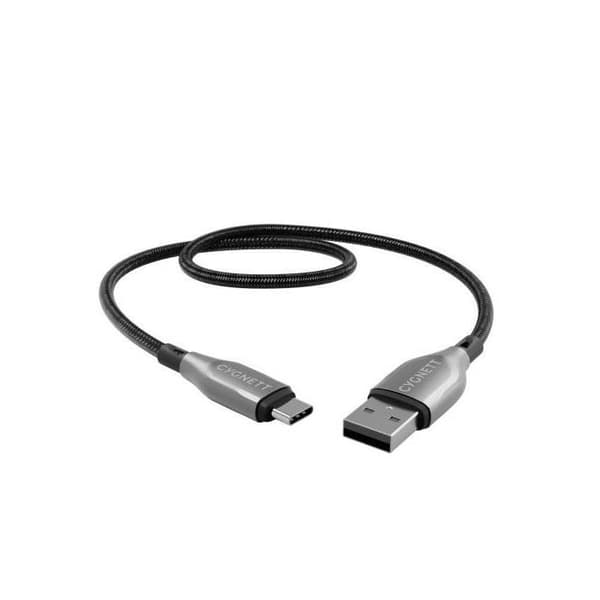 USB-C til USB-A kabel - CYGNETT - Beskyttet - 60W - 480 Mbps - 50cm - Sort Svart