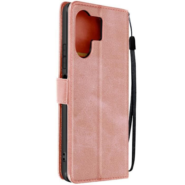 Taske til Xiaomi Poco M6 Håndledsrem Flip Wallet Stand Champagne Pink