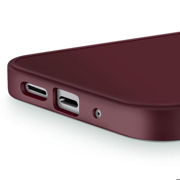 Matte case for Galaxy A17 with Bordeaux metallic camera bezel Röd