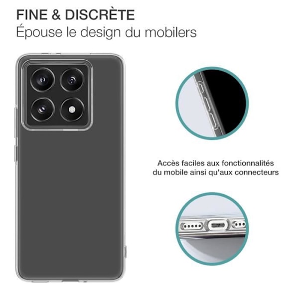 Coque til Xiaomi 14T Pro Blød SiliSoft Anti-gulning BigBen Transparent Transparent