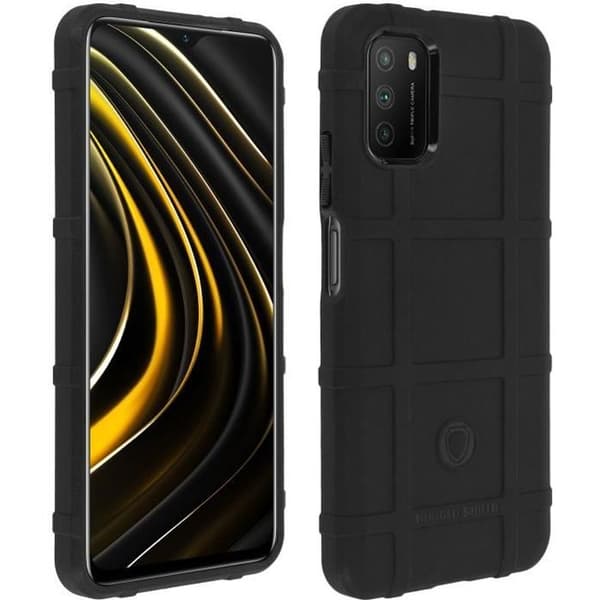 Coque - Xiaomi - Poco M3 / Redmi 9T - Fleksibel Forstærket - Relief Tern - Sort Svart