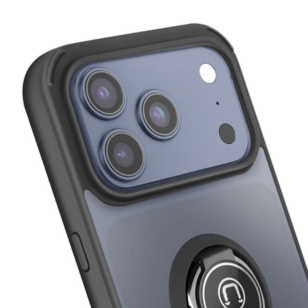 Coque til iPhone 17 Pro medRingefæste og Magnetisk Fastgørelse Sort Svart