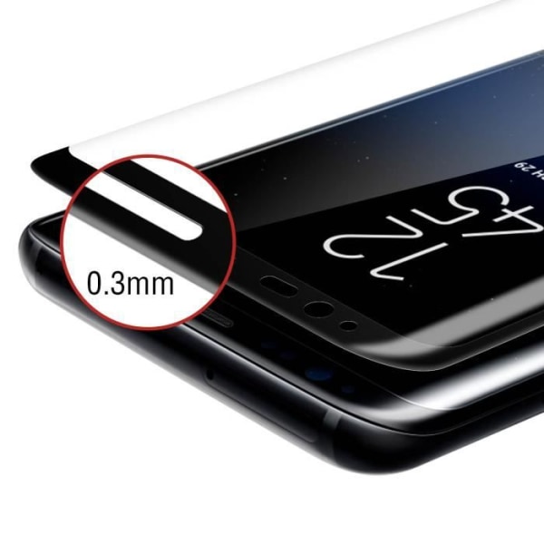 Skärmfilm i härdat glas för Samsung S8 Plus Black Livstidsgaranti Force Glass