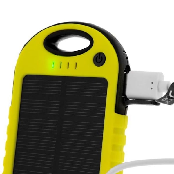 Solar Charger Backup Batteri 5000 mAh Mobiler och Smartphones - Gul