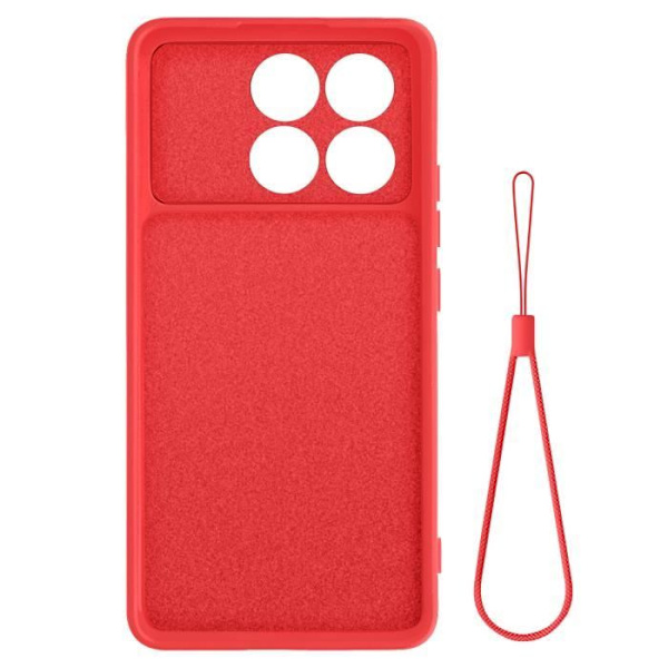 Fodral till Xiaomi Poco X6 Pro Halvstyv Matt Anti-Fingerprint Strap Röd