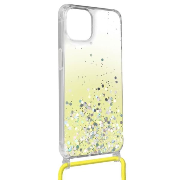 Glitter Back iPhone 12 och 12 Pro Fodral med avtagbar rem - Gul Gradient Gul