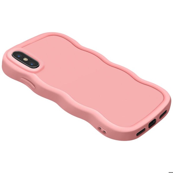 Coque för iPhone X och XS Silikon Stötabsorberande serie Candy Rose Rosa