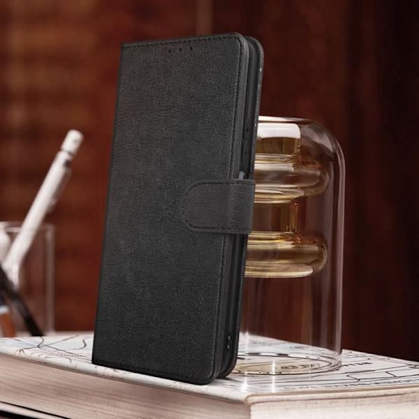 Xiaomi Poco F4 5G Taske - AVIZAR - Chesterfield - Video Support Funktion - Sort Svart