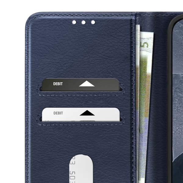 Pungetui til Pixel 11 / 11 Pro Chesterfield-serien med Støttefunktion Mørkeblå Blå