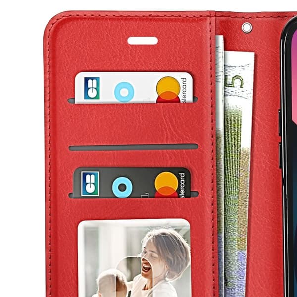 Plånboksfodral för iPhone 13 med handledsrem och videostöd Mayaxess Röd Röd