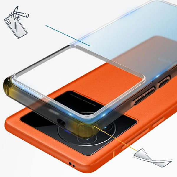 Vivo X80 Pro -hybridikotelo, vahvistetut kulmat läpikuultava savu