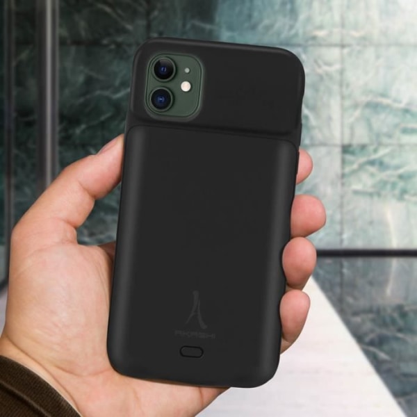 Coque iPhone 11 - AKASHI - Model 2 i 1 - Batteri 4500mAh - Hård Beskyttelse - Induktion Svart