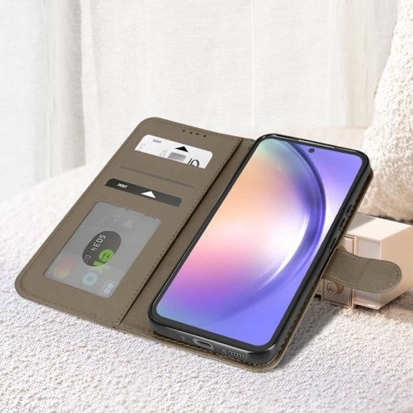 AVIZAR Cover til Samsung Galaxy A54 5G - Taupe Tree Pattern - Fuld beskyttelse - Opbevaring + Video Support Mol