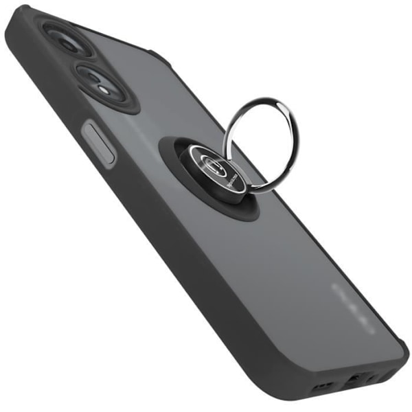 Coque til Oppo A58 med metalring, videostøtte, sort Svart